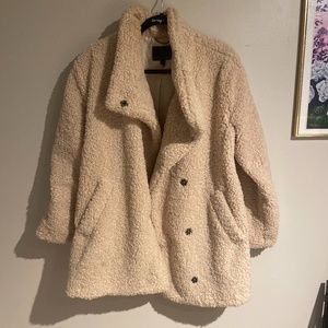 BANANA REPUBLIC Women's Small Oatmeal Teddy Coat